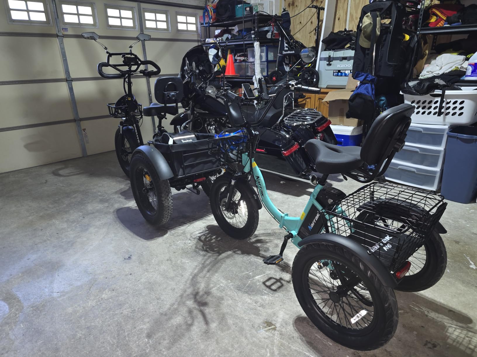 NARRAK Electric Tricycle for Adults,Fat Tire Folding Electric Trike,3 Wheels Electric Bicycle Bikes, Peak 1100W Step-Thru Etrike with Removable Battery and Large Basket customer photo 2