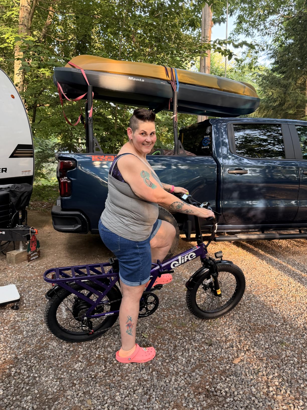 Qlife Hunter Foldable Electric Bike for Adults, Peak 1200W Ebike with 48V 13.5Ah Battery, 65-Mile Range, Heavy-Duty Rear Rack, 20-Inch Fat Tires, Folding E Bike for Commuting & Outdoor Use customer photo 2