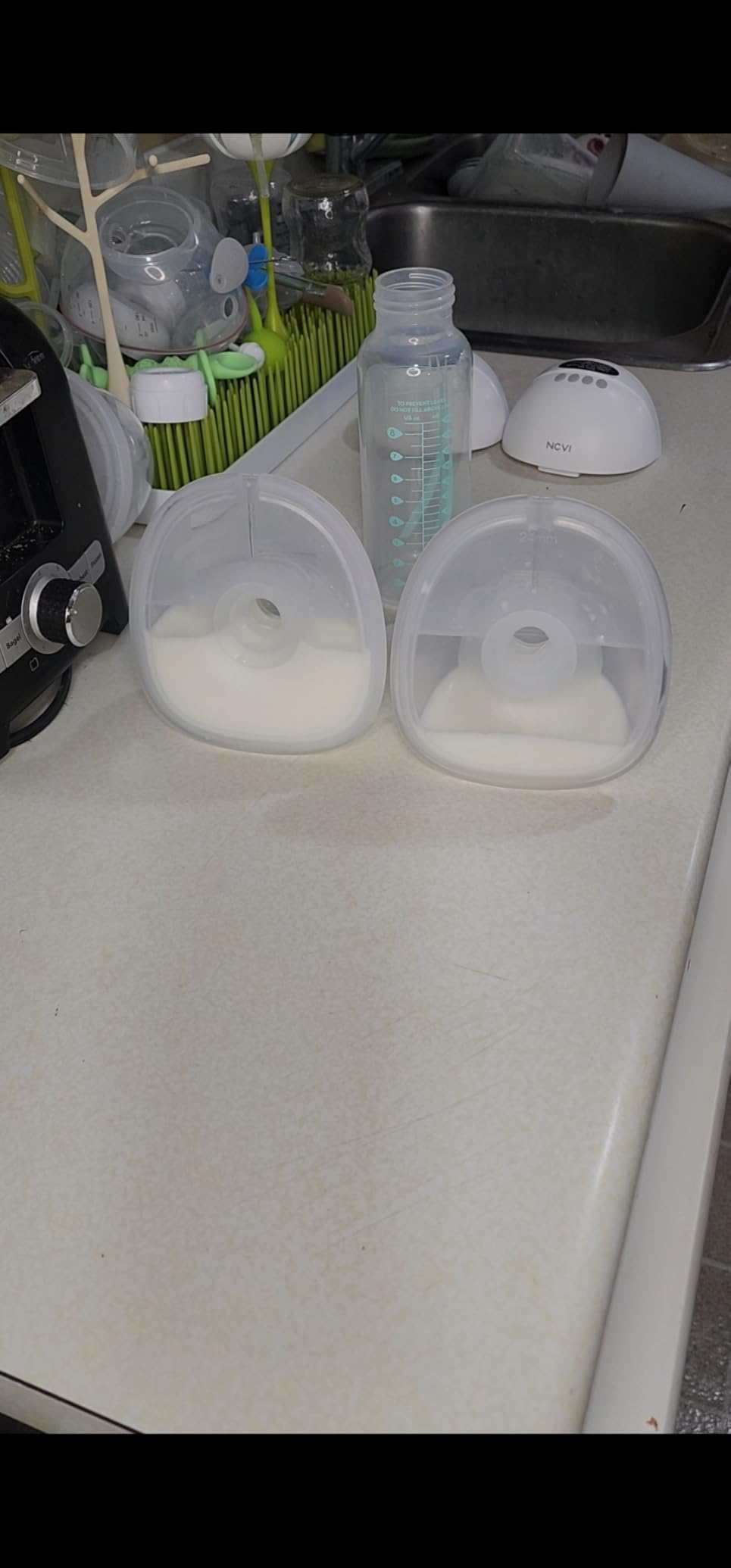 NCVI Wearable Breast Pump for Moms, Under 42dB for Office, Home or Travel Use, Hands Free, 4 Modes 9 Levels, 180min Battery Life, 19-24mm Flanges, 300mmHg Suction, Self-Standing, Leakproof customer photo 2