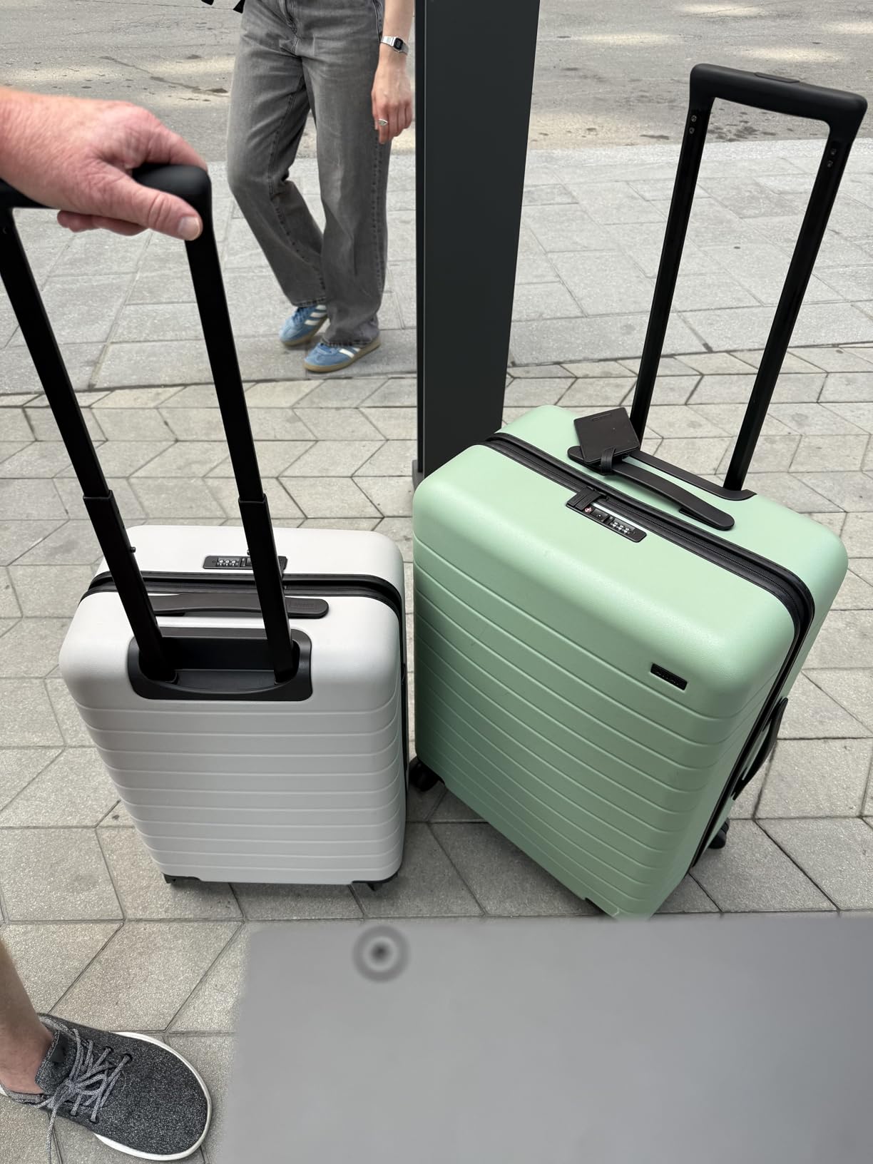 Away Trunk Checked Luggage, 31-inch Lightweight Hardside Spinner Suitcase | Lightweight & Durable Suitcase, 360° Spinner Wheels, Compression System, TSA-Approved Lock, Amazon Exclusive Sky Blue customer photo 2
