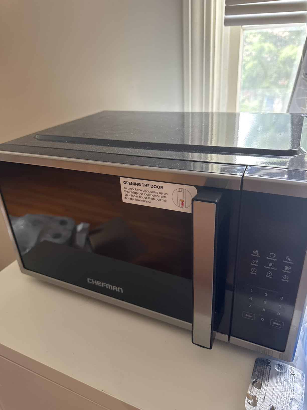 Chefman Compact Countertop Microwave Oven 0.7 Cu. Ft., 700W with 10 Power Levels, 3 Cooking Presets with One-Touch Express Cook, 2 Defrost Settings, Child Safety Lock, & Mute Button - Stainless Steel customer photo 1