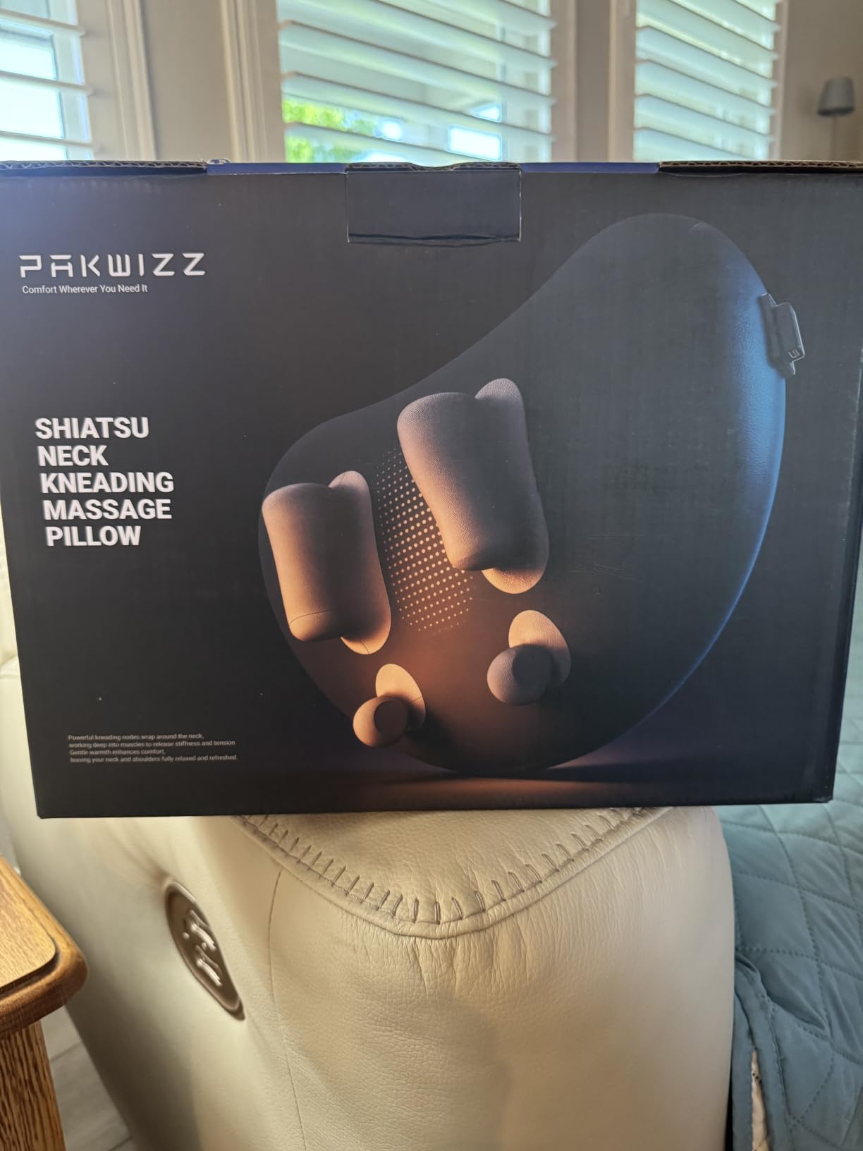 2026 Upgraded Neck Massager Pillow with Heat, Neck & Shoulder Massager with 3 Modes & 3 Intensities, Deep Tissue Kneading Device for Muscle Tension Relief customer photo 1