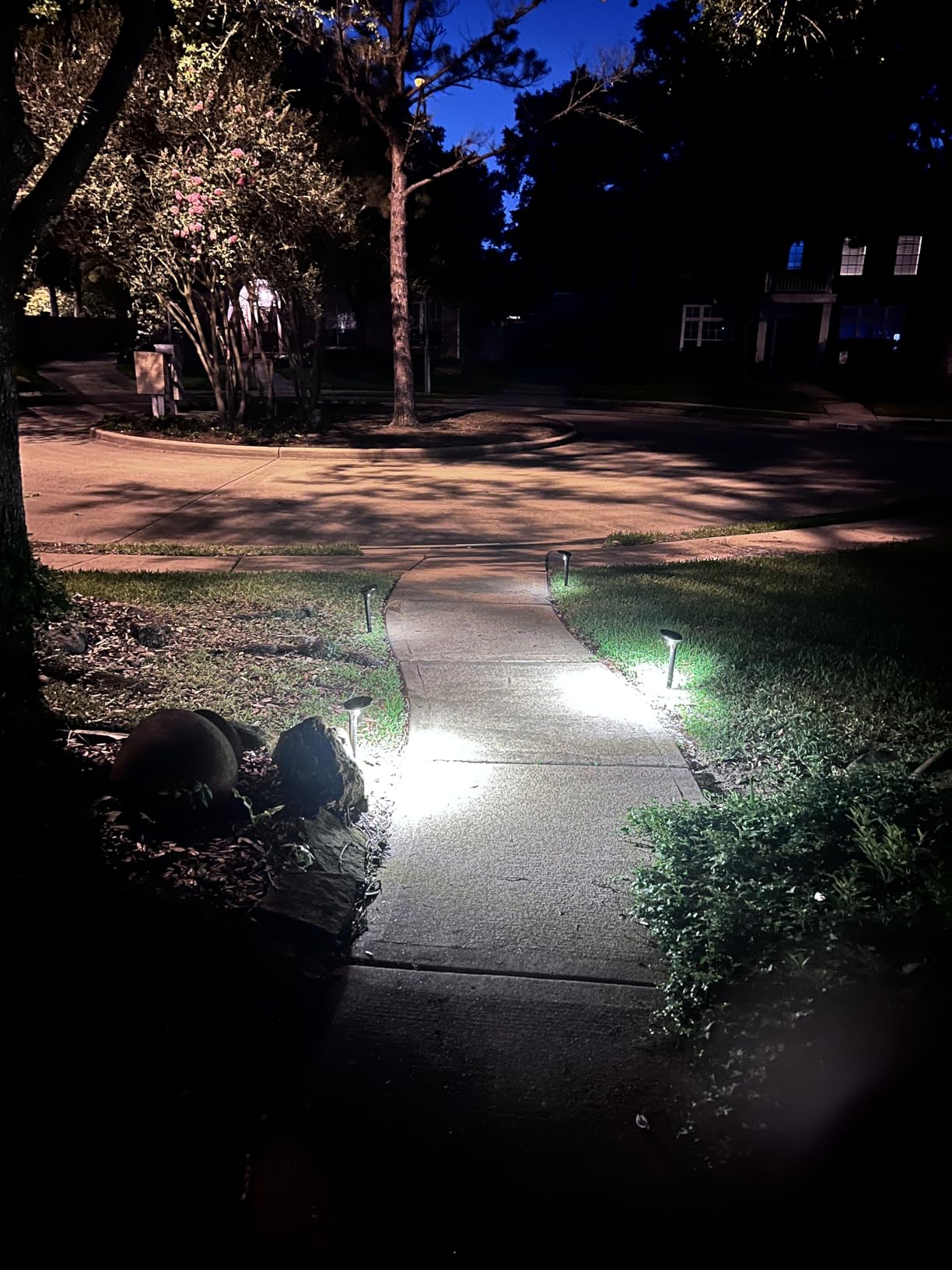 Solar Pathway Lights Outdoor with Motion Sensor, 6 Pack Security Solar Garden Lights, 400LM Bright LEDs, Larger Glass Panel, 3 Modes Waterproof Path Lights for Yard Patio Walkway Driveway customer photo 1