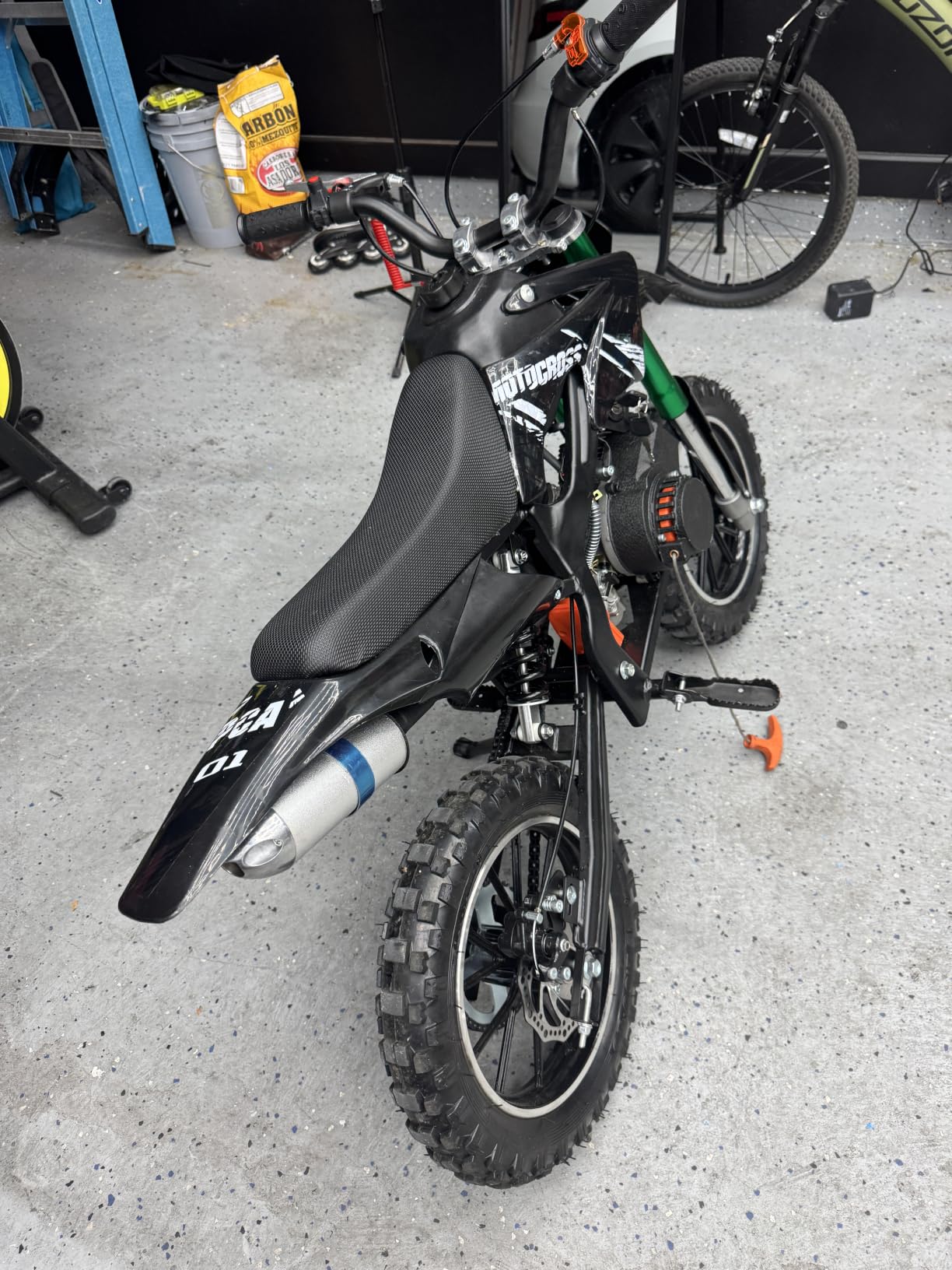 Kids 50cc Dirt Bike, 2-Stroke Gas Dirt Bike, Black, CPC Listed | Kids Dirt Bike for 8-14 with Front Rear Disc Brakes, 10In Off-Road Tires, Shock Absorption, Seat Height 23.6in, Max Speed 40Mph customer photo 1