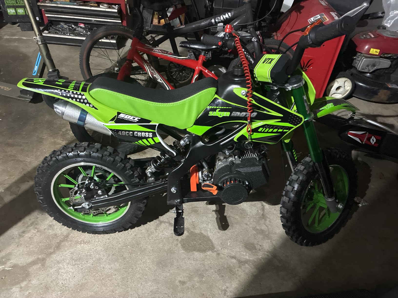 Kids 50cc Dirt Bike, 2-Stroke Gas Dirt Bike, Black, CPC Listed | Kids Dirt Bike for 8-14 with Front Rear Disc Brakes, 10In Off-Road Tires, Shock Absorption, Seat Height 23.6in, Max Speed 40Mph customer photo 2