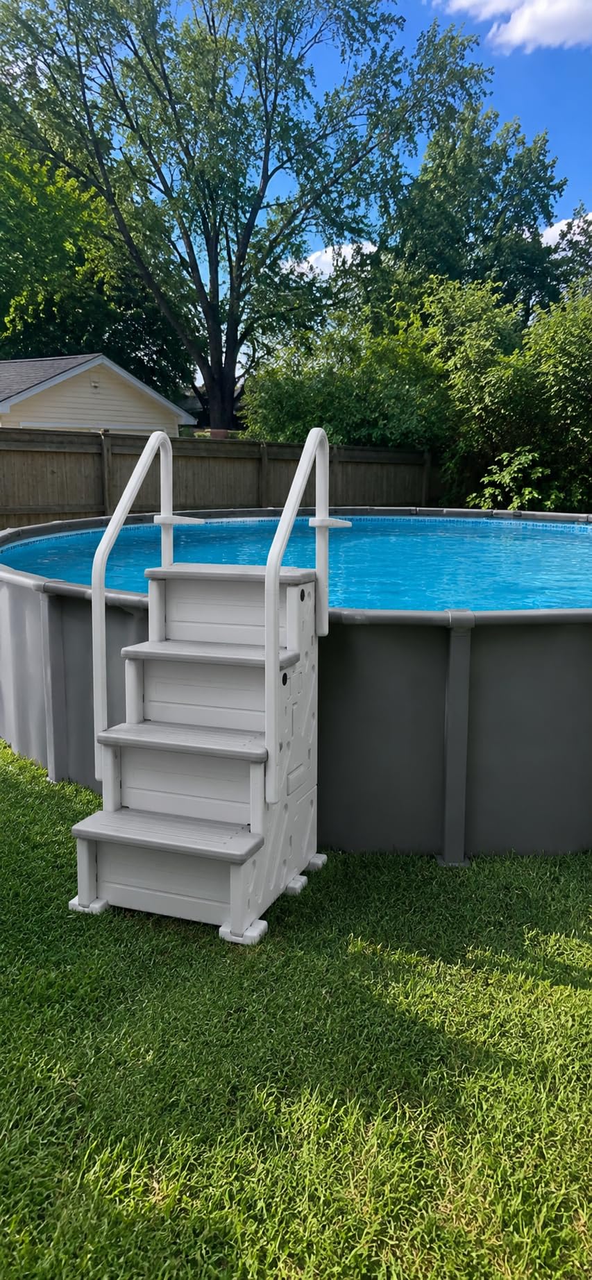 Heavy Duty Pool Ladder Above Ground, Dual Handrails Nonslip with 4-Steps, 500 LBS Load Capacity for 46-58 Inch Pools customer photo 1