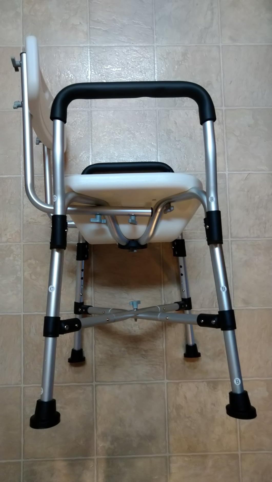 Sliding Shower Chair Tub Transfer Bench with Swivel Seat | Heavy Duty Shower Bench with Padded Seat with Safety Belt for Elderly, Disabled & Handicap, 360 Rotation & Adjustable Height customer photo 1