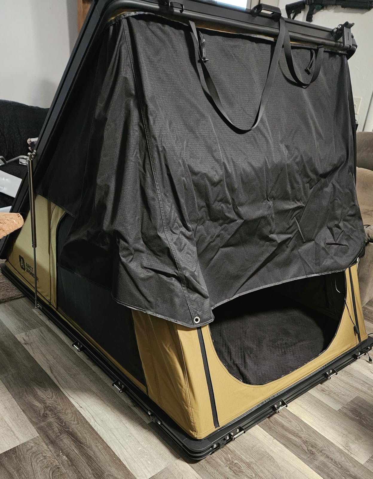 Rooftop Tent Hard Shell with Winter Thermal Layer, Pop Up Car Roof Top Tent | Aluminum Roof Tent Hardshell with Luggage Bar, LED Light Strip, Suitable for Jeep SUV Truck, 4 Season Camping for 2 Person customer photo 2
