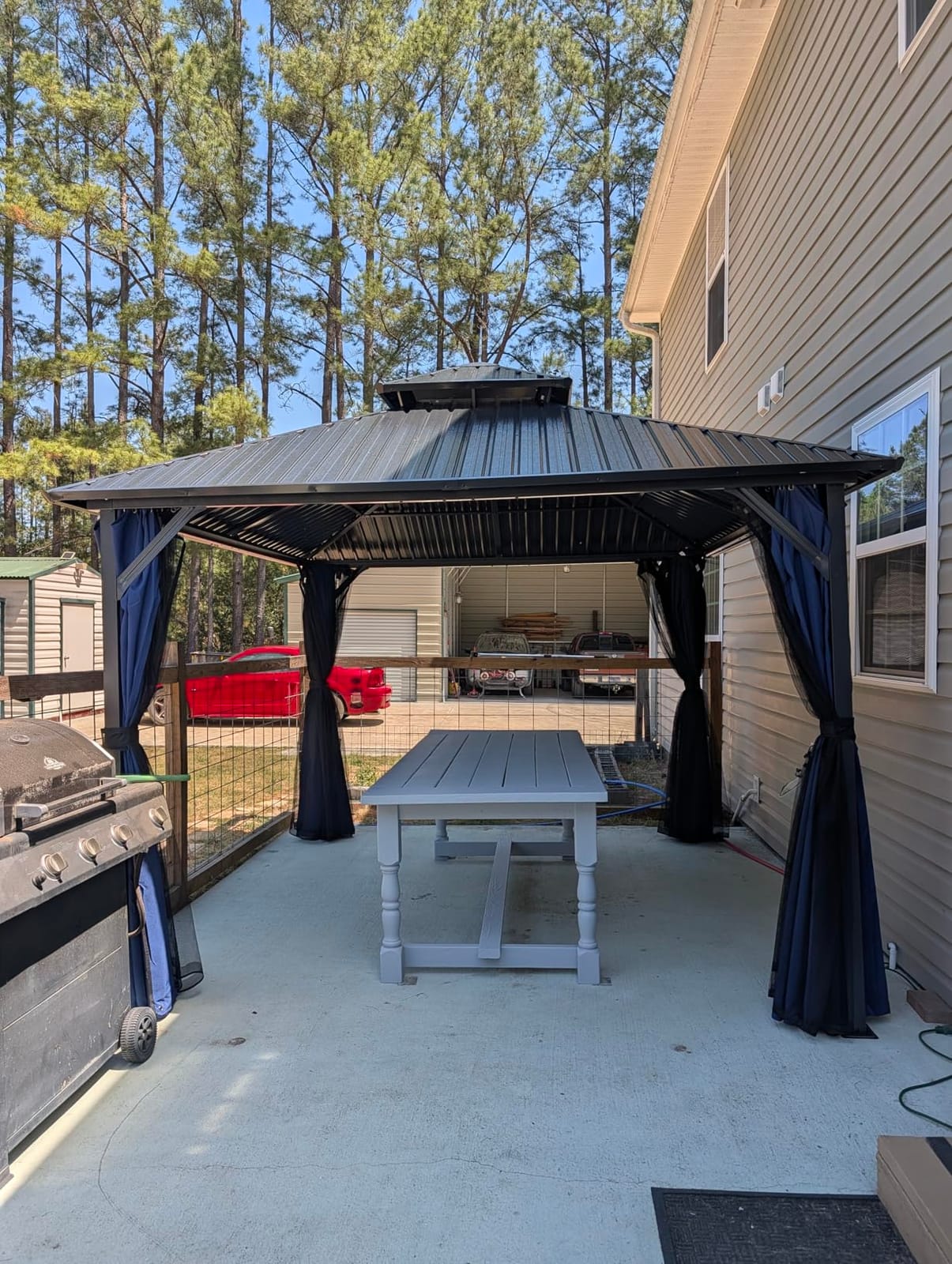 UDPATIO 10'x12' Hardtop Gazebo, Metal Galvanized Steel Double Roof, Grey | Weatherproof, Withstands 49mph Wind & 6in Snow, Dual-track Sidewalls for Backyard Garden Deck customer photo 1