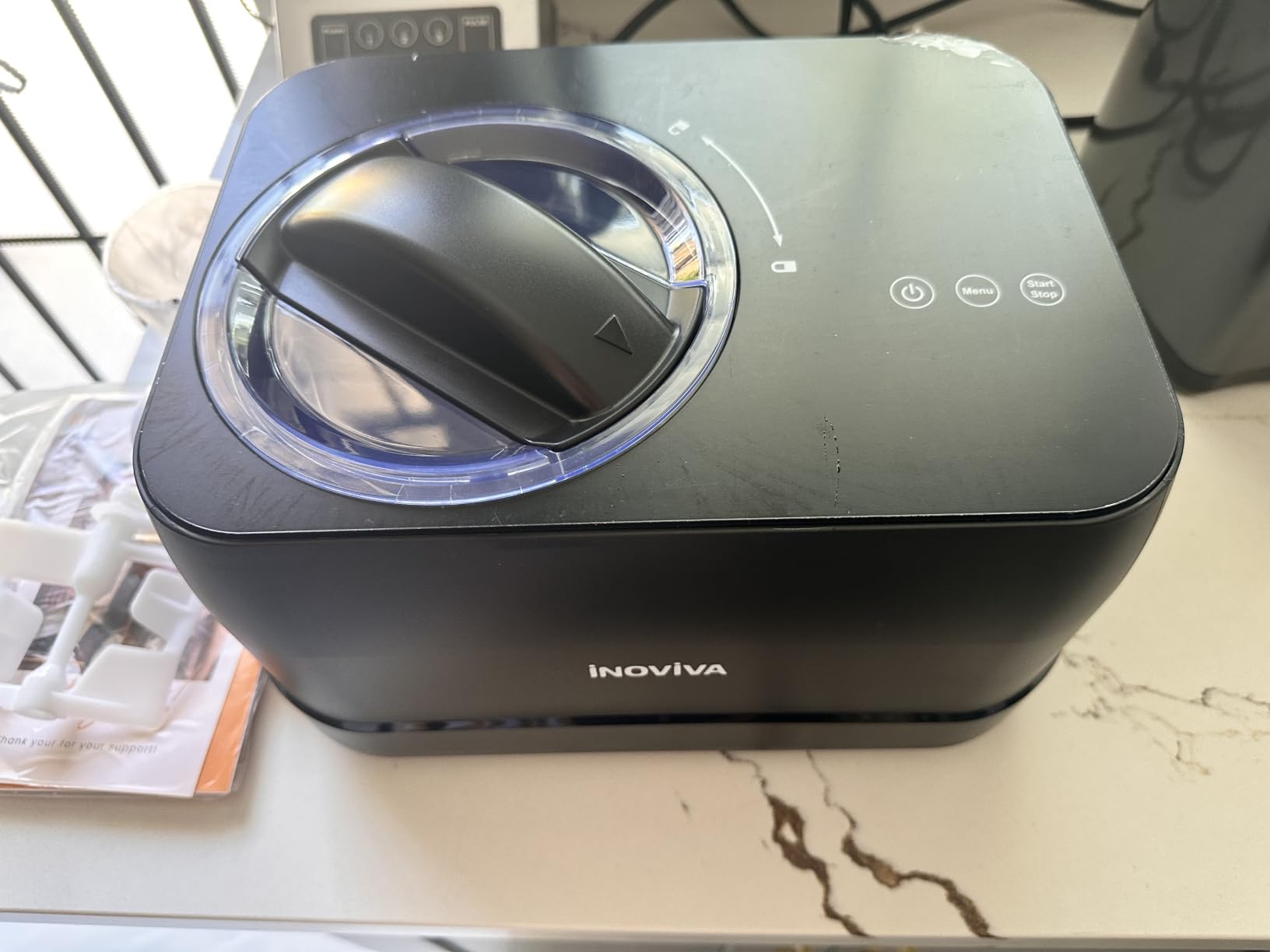 Inoviva Ice Cream Maker Automatic 1.7 Pt, No Pre-Freezing, Built-In Compressor, Digital Display & Timer, 3 Presets, Makes ice cream, Gelato, Perfect for home & party, IM001 customer photo 2
