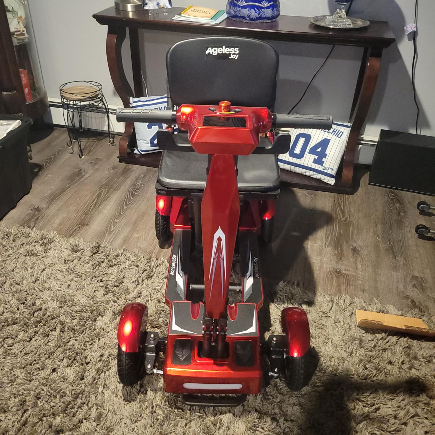 Mobility Scooter Adults & Seniors, Red, 12AH Li-ion Battery | Carbon Fiber Lightweight, 15 Miles Range, Airline Approved, All-Terrain, 330lb Capacity, All-weather Cover customer photo 2