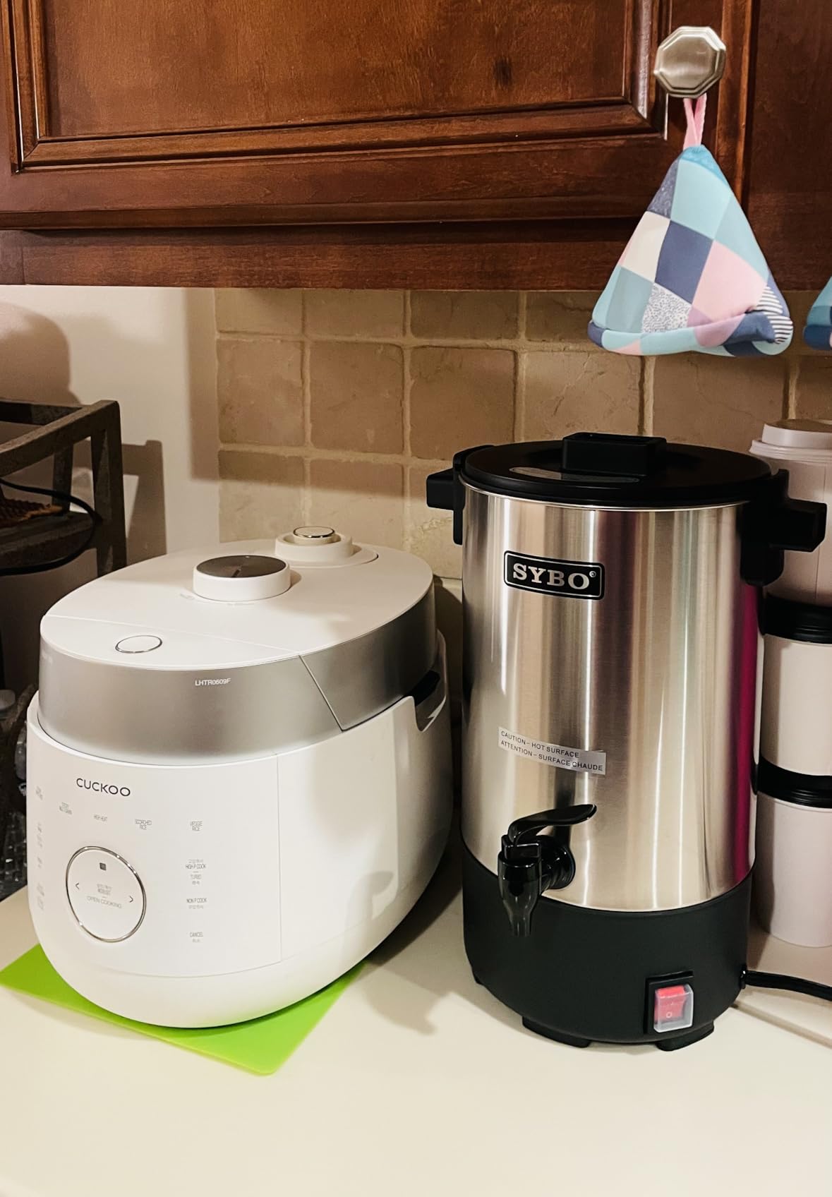 SYBO 45 Cup Coffee Urn, 6L Commercial Stainless Steel Coffee Maker & Hot Water Dispenser, Fast Brewing Percolator with Removable Filter, Easy Clean, Cool-Touch Handles, Catering, Office & Events, Grey customer photo 2
