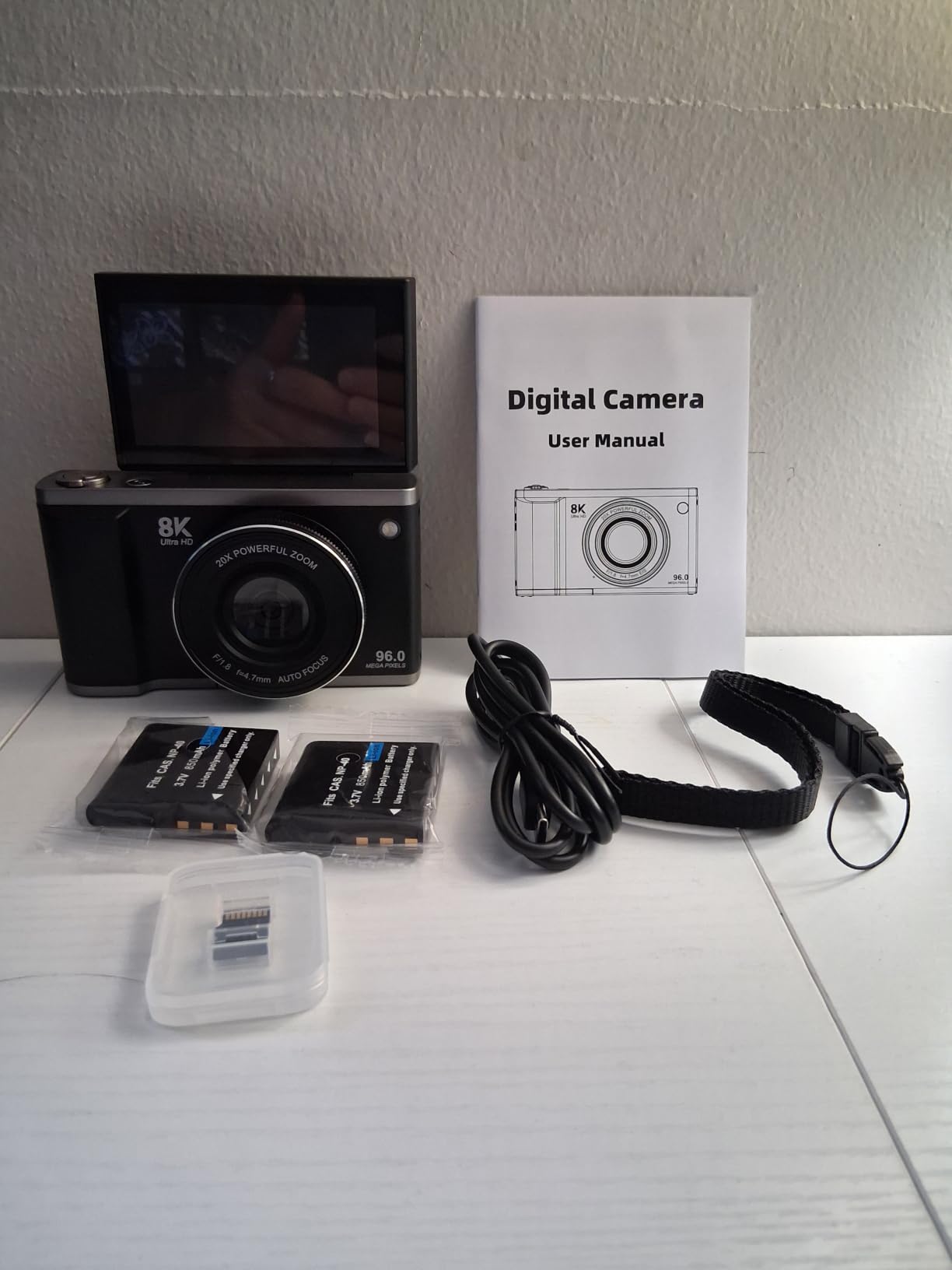 8K Digital Camera for Photography with WiFi 96MP Autofocus Vlogging Camera for YouTube Video 3.5 inch 180 Degree Flip Screen 20X Zoom Anti-Shake Compact Point and Shoot Cameras for Beginner Creator with SD Card customer photo 2