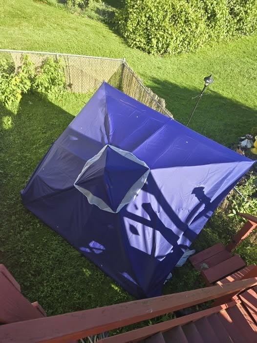 LAUSAINT HOME 8x8 Gazebo Canopy, Metal Frame Heavy Duty Patio Canopy Tent Shelter with Double Roofs, Mosquito Nettings and Privacy Screens for Backyard, Garden, Lawn, Gray customer photo 2