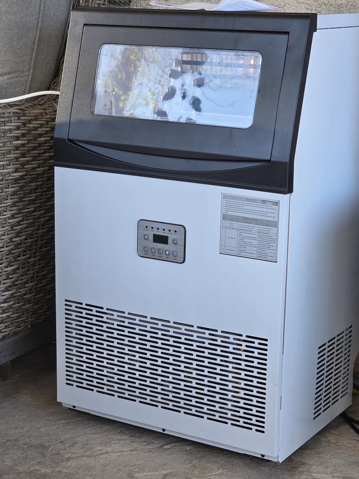 Manastin Commercial Ice Maker, 120LBS/24H, 33LBS Storage, with Water Filter | 50 Ice Cubes/15 Mins, Under Counter & Self-Cleaning Ice Maker Machine, for Bar, Cafe, Restaurant, Home customer photo 2