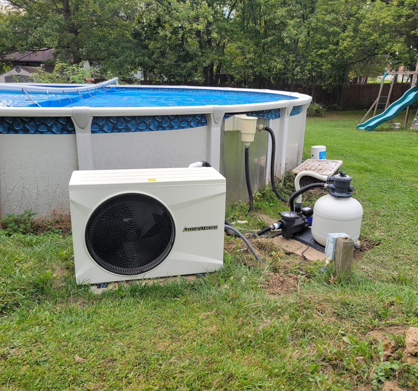 AQUASTRONG Swimming Pool Heat Pump, Pool Heater for Above Ground and Inground Pool, Heating and Cooling Pool Heater, for Small 6500 Gallons customer photo 1
