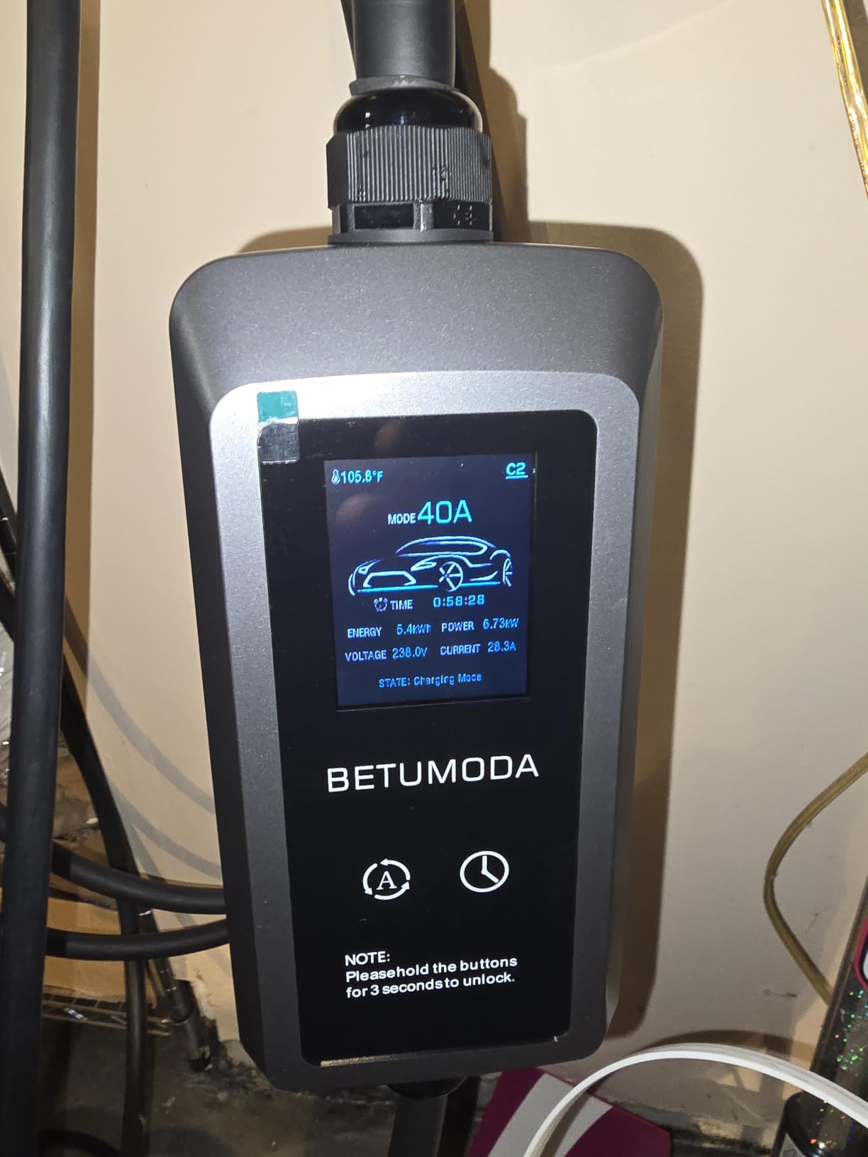 Level 2 EV Charger, 40 Amp 240V 9.6kW, 25ft Cable, LED Display | Portable J1772 Charger EV Car Charging Stations for Home Level 2, NEMA14-50 Plug, Current Adjustable (Tesla Need Adapter) customer photo 1
