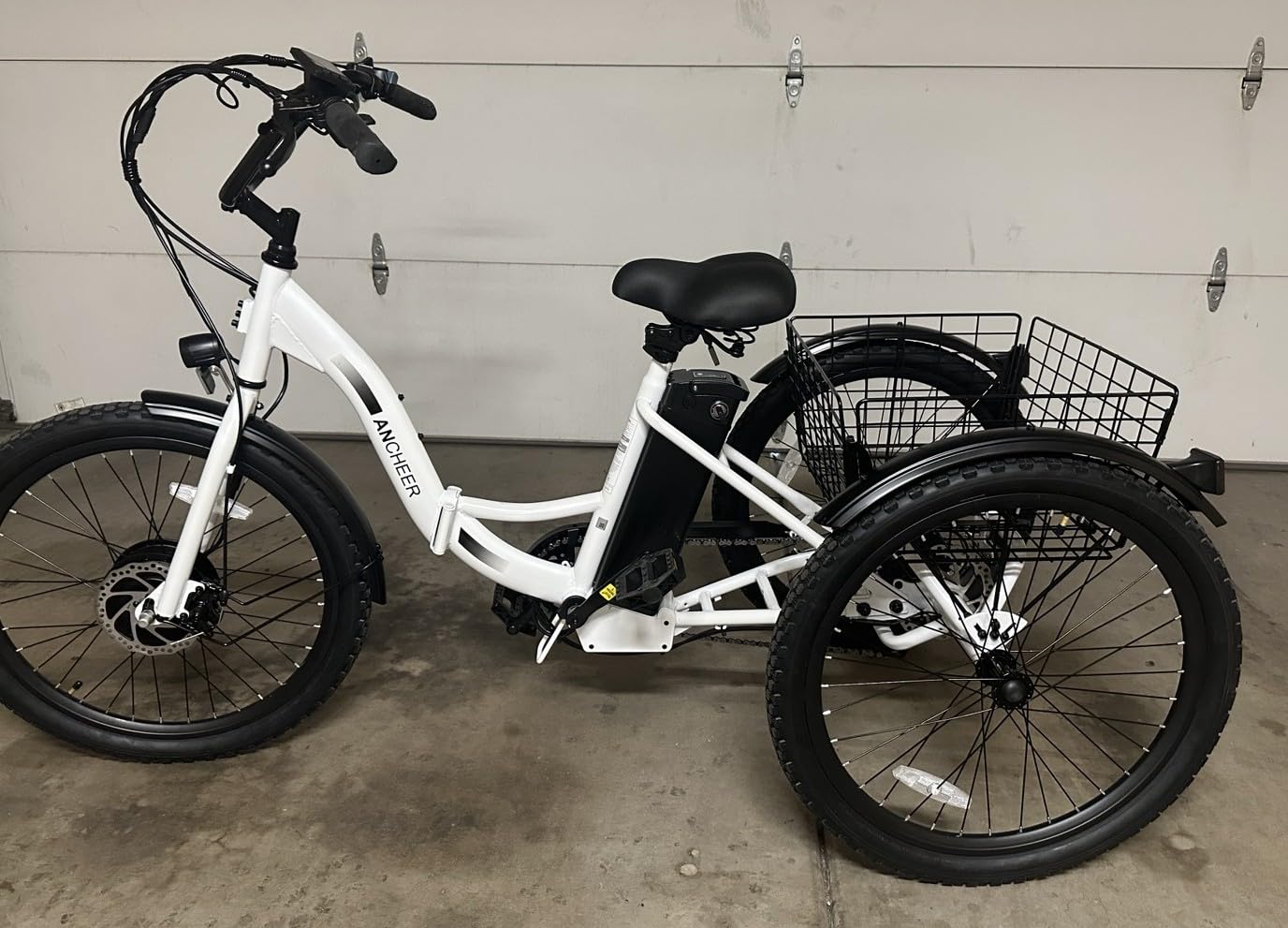 ANCHEER Electric Tricycle for Adults, Peak 600W Folding Electric Trike, 24