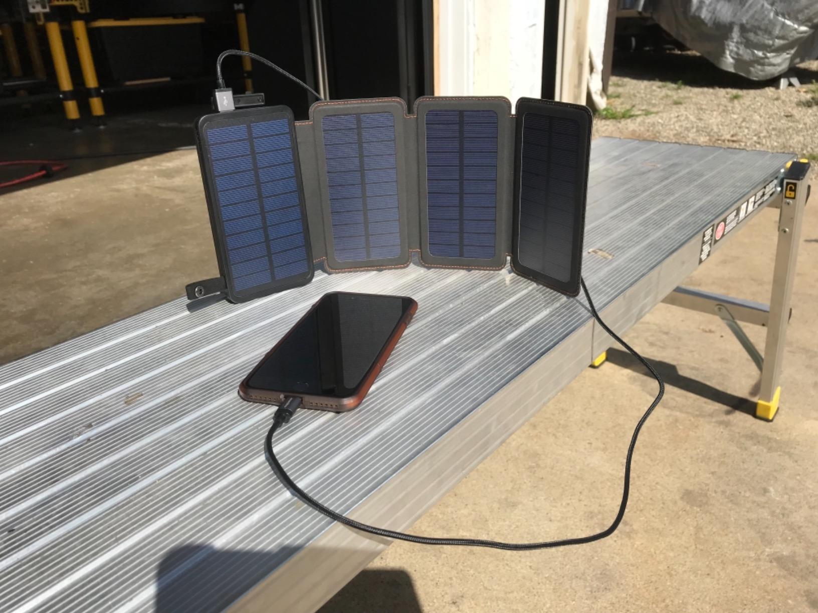 FEELLE Solar Power Bank 50000mAh Magnetic Portable Charger with Hand Crank | Built in 4 Cables & 4 Solar Panels, PD QC 3.0 Fast Charging Battery Pack, Flashlight for Outdoor, Charge 6 Devices at Once customer photo 1