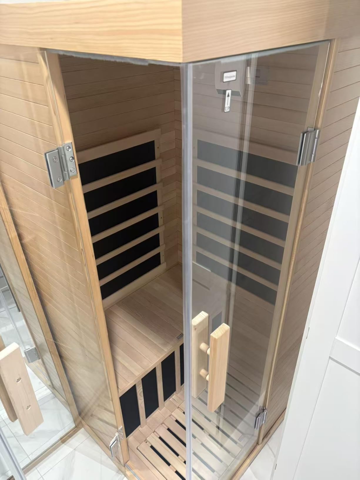 Outdoor Sauna, 4-6 Person Tradition Wood Dry & Steam Sauna with Sauna Stone, 220V/6KW Electric Heater customer photo 2
