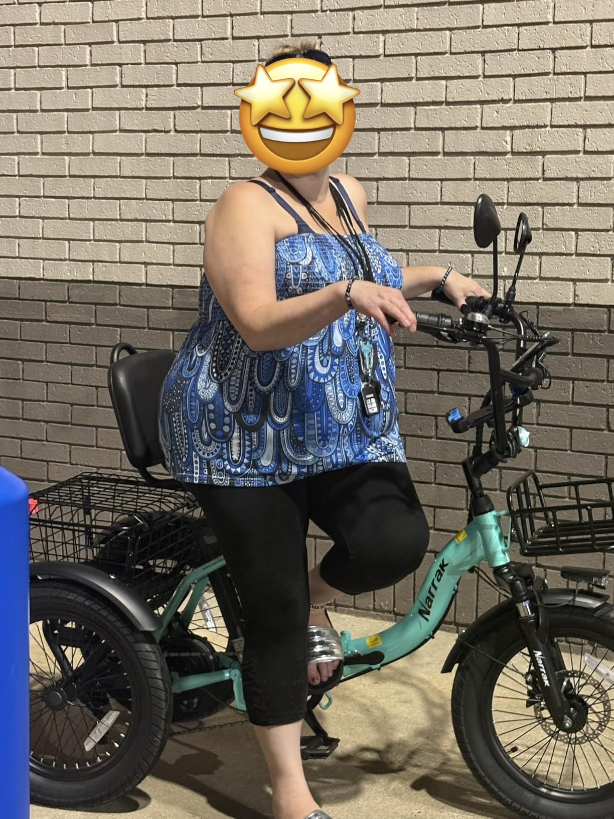 Electric Tricycle for Adults, Fat Tire Folding Electric Trike, 3 Wheels Electric Bicycle Bikes, Peak 1100W Step-Thru Etrike with Removable Battery and Large Basket customer photo 1