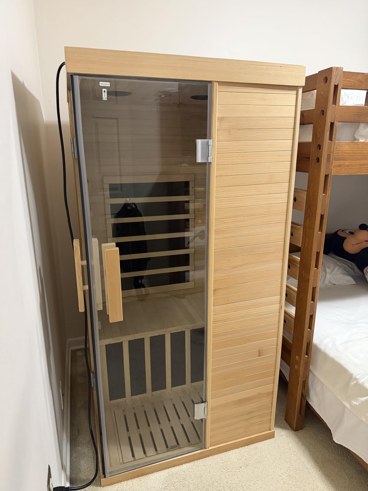 Outdoor Barrel Sauna | Traditional Wood Sauna, Dry & Wet Sauna, 220V/6KW Electric Heater with Sauna Stone, Waterproof Tarpaulin, Lamp Not Included customer photo 2