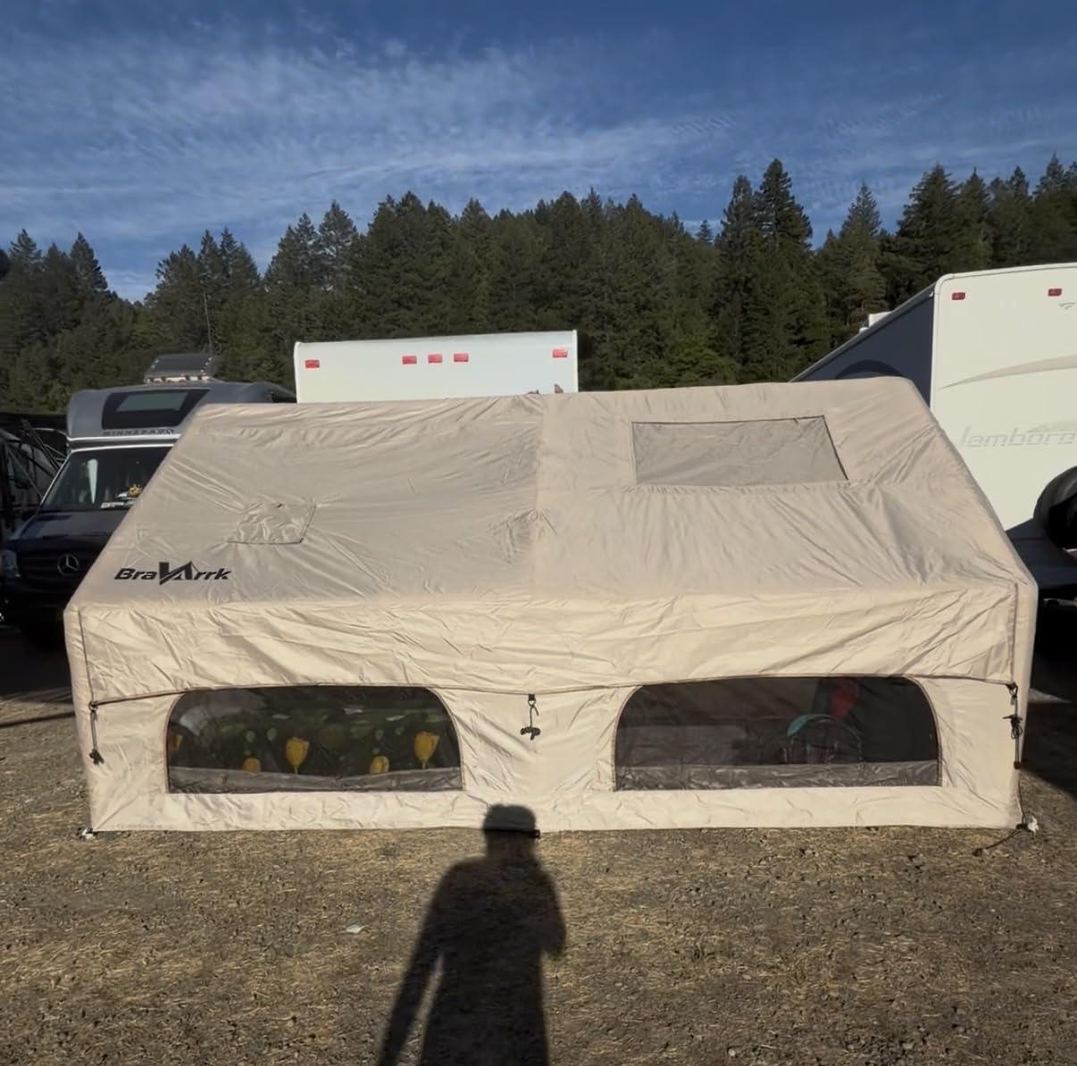 Inflatable Tent for Camping 8-12 Person, 4 Season Family Glamping Tent | with Stove Jack and PVC Skylight, PU3000mm Oxford, 7-Minute Setup Pump Included, Waterproof, Hot Tent, Blow Up Tent, Air Tent customer photo 1