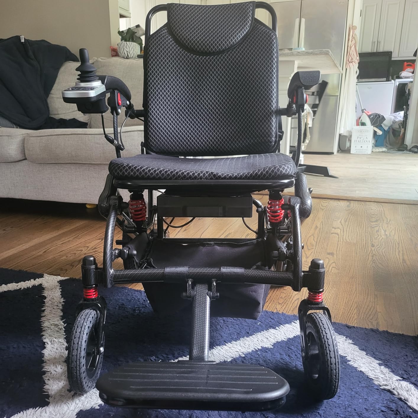 Electric Wheelchairs for Adults Foldable 36LBS Lightweight Frame, Airline Approval, 15 Miles Travel Range& 500W Brushless Motors Power Motorized for Seniors& Max Supports 350 LBS& LED Light-Red customer photo 1