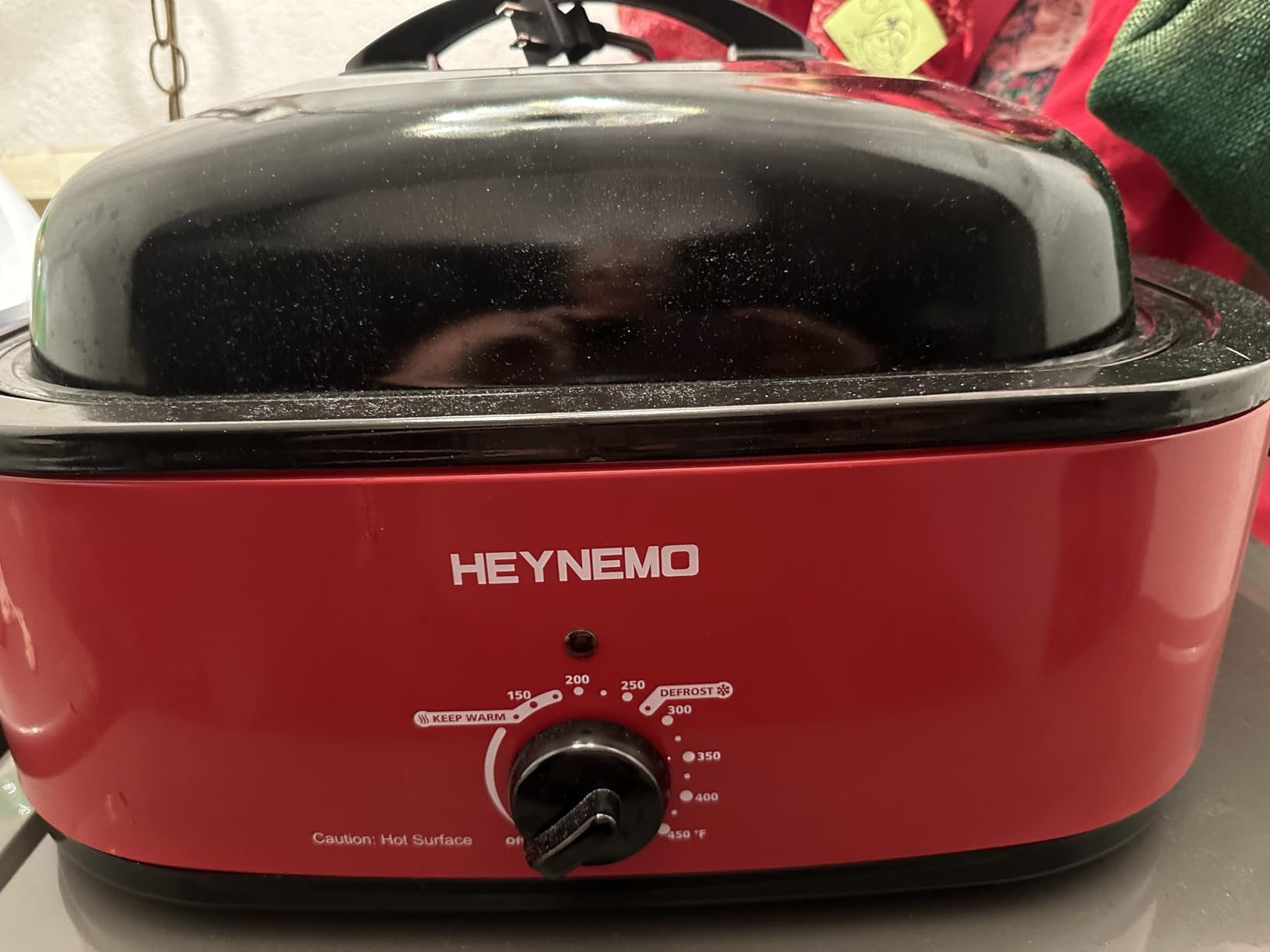 30Qt Electric Roaster Oven, with Self-Basting Lid, Removable Pan, Cool-Touch Handles, 1450W Stainless Steel Turkey Roaster Oven, Blue customer photo 1