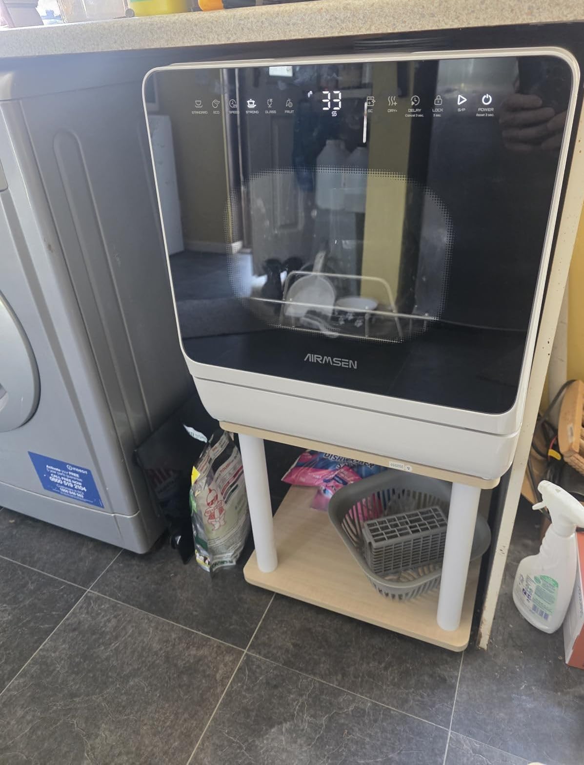 AIRMSEN Countertop Dishwasher with Built-in Water Tank & Softener, 8 Wash Programs, No Hookup Needed, Hot Air Drying & 72H Air Circulation customer photo 2