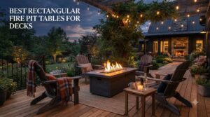 best rectangular fire pit tables for decks