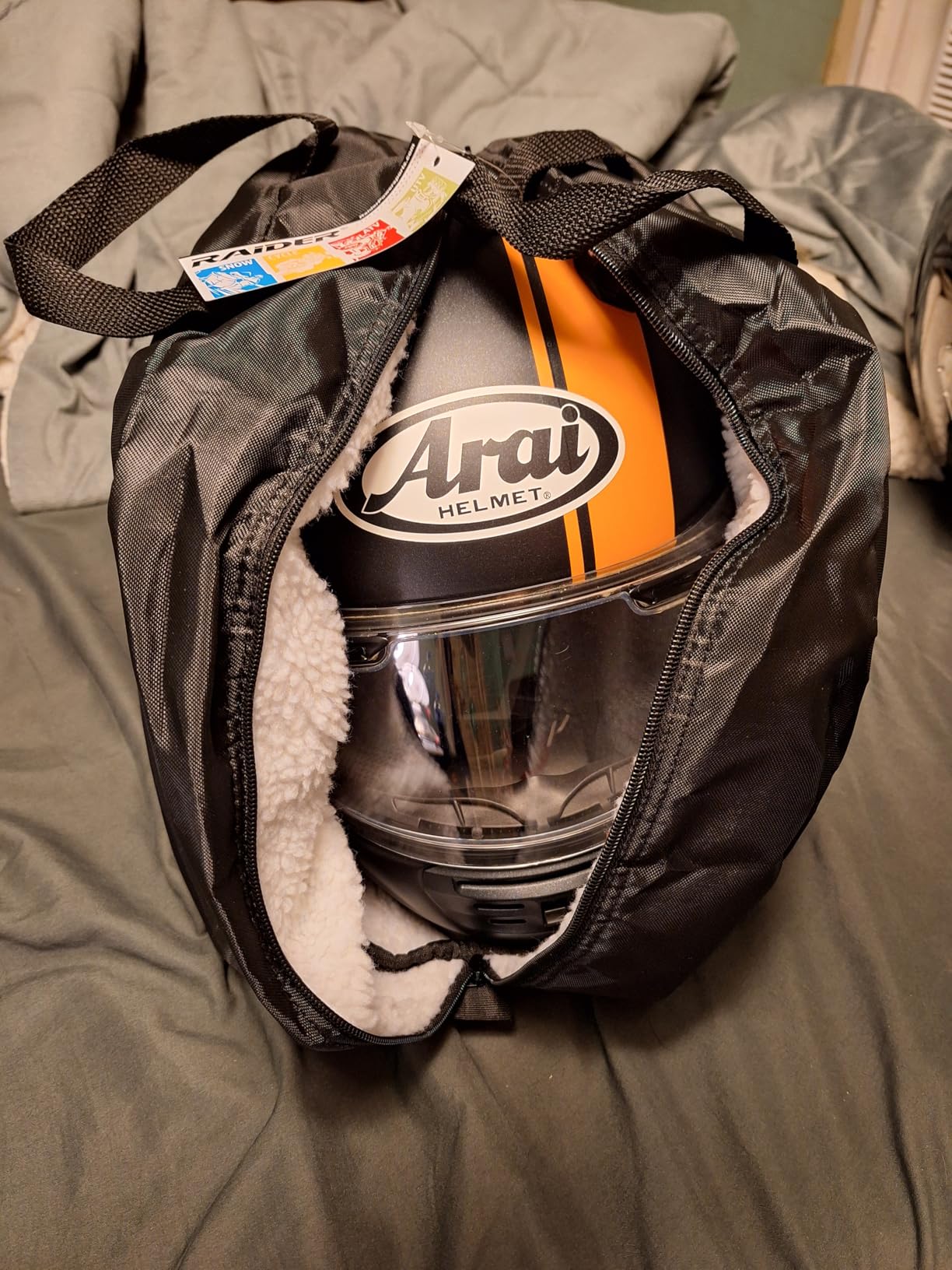 Raider BCS-8B Deluxe Black Nylon Durable Motorcycle MX Helmet Bag Medium customer photo 2
