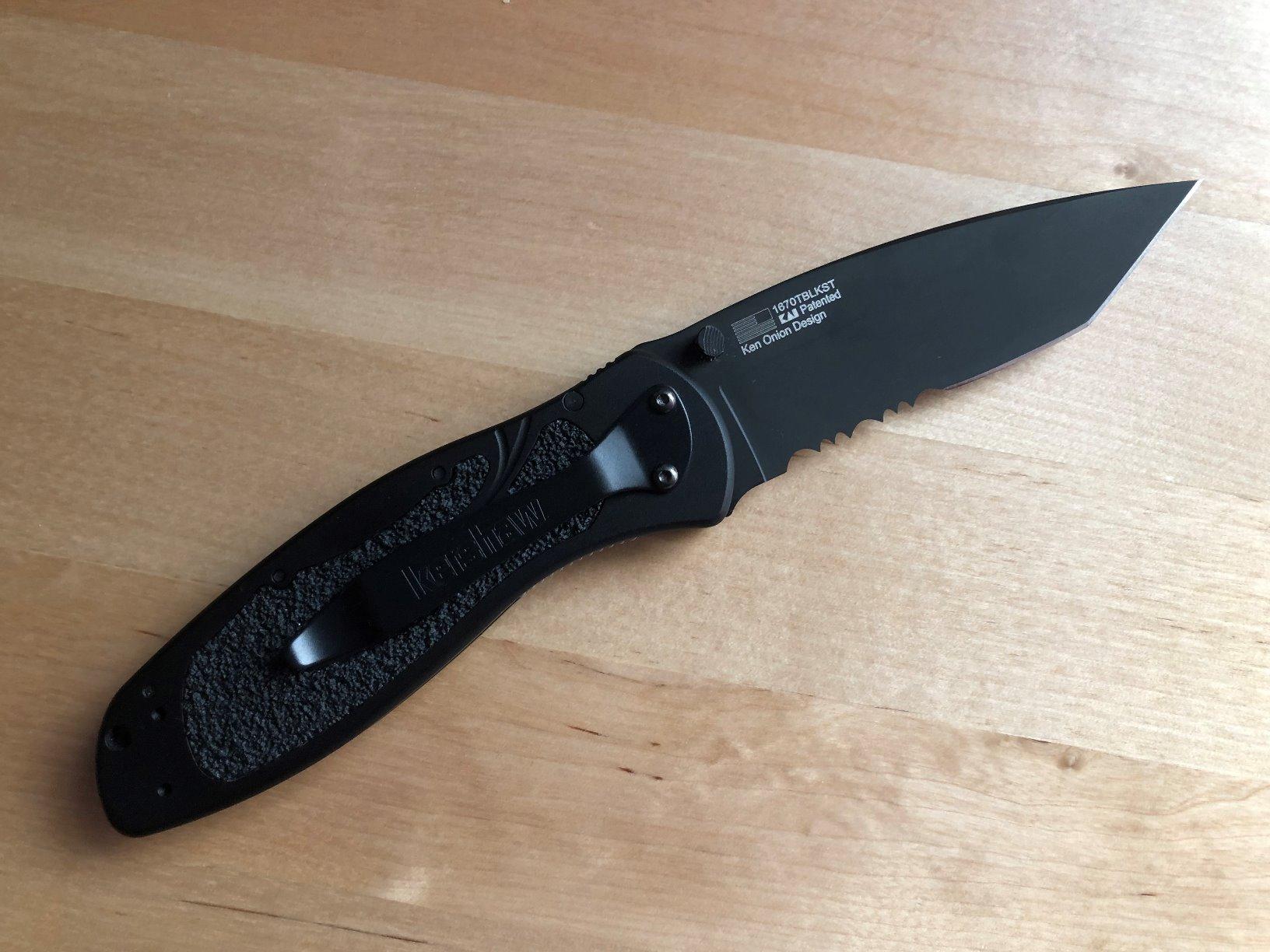 Kershaw Blur Pocket Knife, 3.4 Inch Tanto Partially Serrated Blade | EDC with Assisted Opening, USA Made, Reversible Pocketclip, Everyday Carry for Men and Women customer photo 1