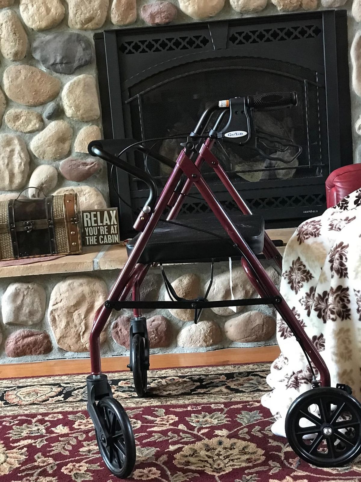 Drive Medical Bariatric Foldable Rollator Walker with Seat, Red customer photo 2