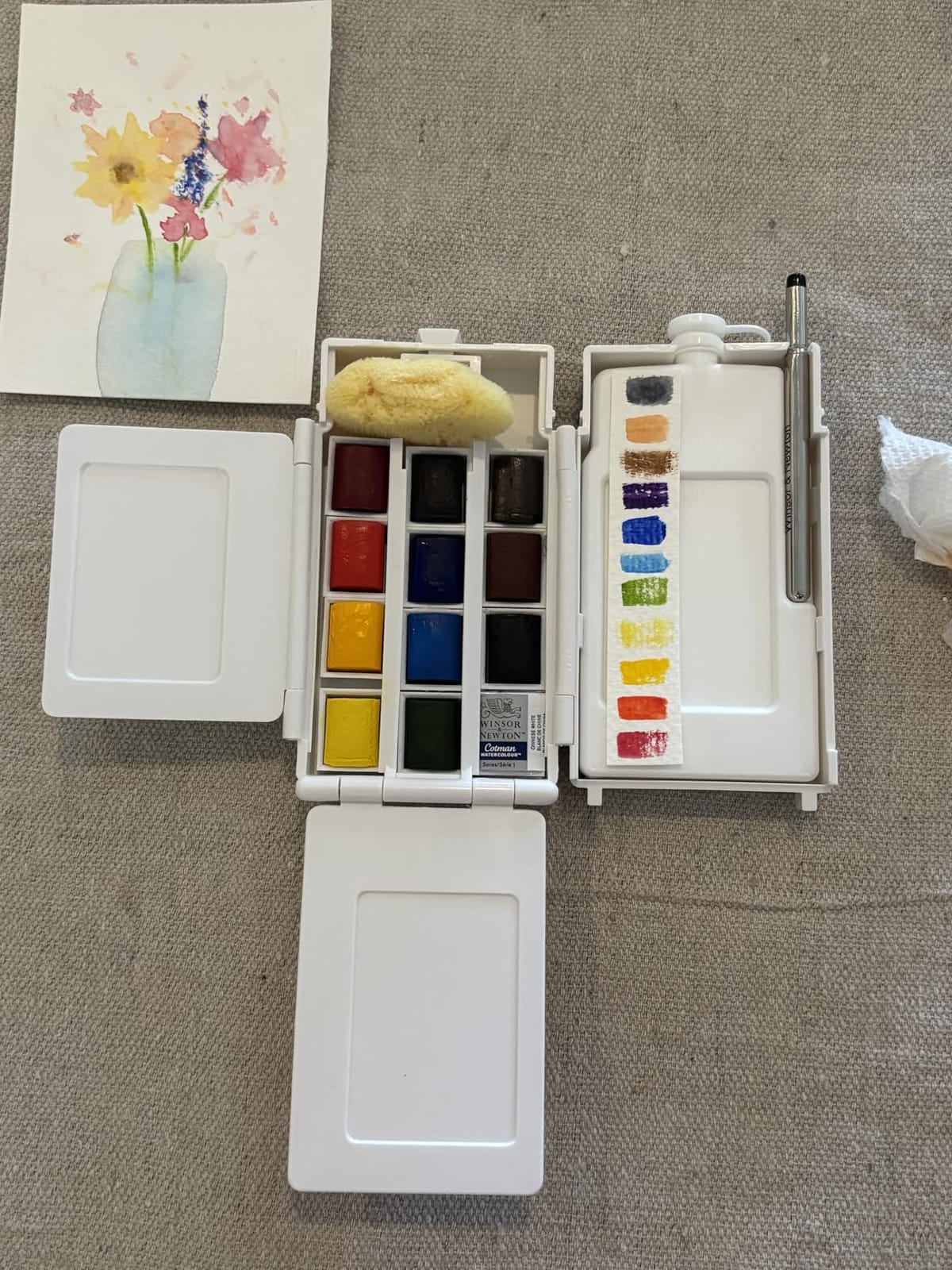 Winsor & Newton Cotman Watercolor Paint Set, 12 Half Pan Field Pocket Set | Introductory Watercolor made with Fine Art Pigments, Perfect for Beginners, Lightfast & Permanent, Good Tinting Strength customer photo 2