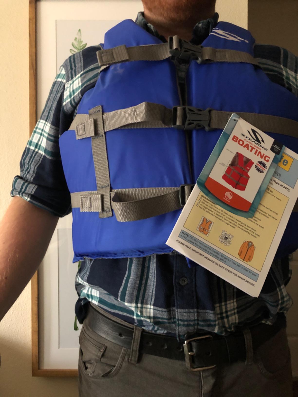 Stearns Adult Life Vest, USCG Approved Type III Life Jacket, PFD for Boating, Swimming, Watersports, & More, Standard & Oversized Fits customer photo 2