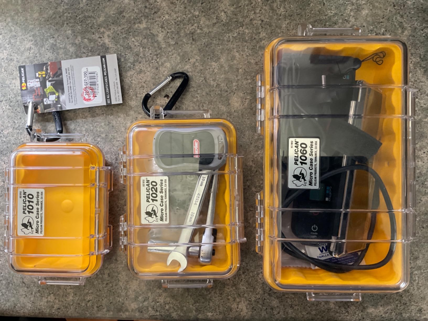 Pelican 1010 Micro Case (Black) - Watertight hard shell with rubber liner and lanyard for electronics, cameras and travel customer photo 1