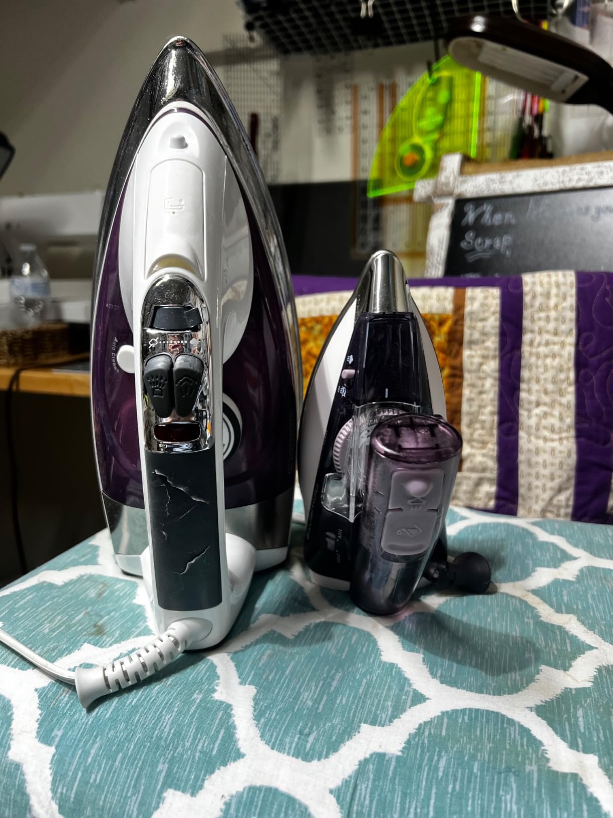 Rowenta Travel Iron, Pro Compact Stainless Steel Soleplate Hand Held Steamer Iron for Clothes, 200 Microsteam Holes, 1000 Watts Ironing, Fabric Steamer, Dual Voltage, Mini Iron, Purple, DA1560 customer photo 1