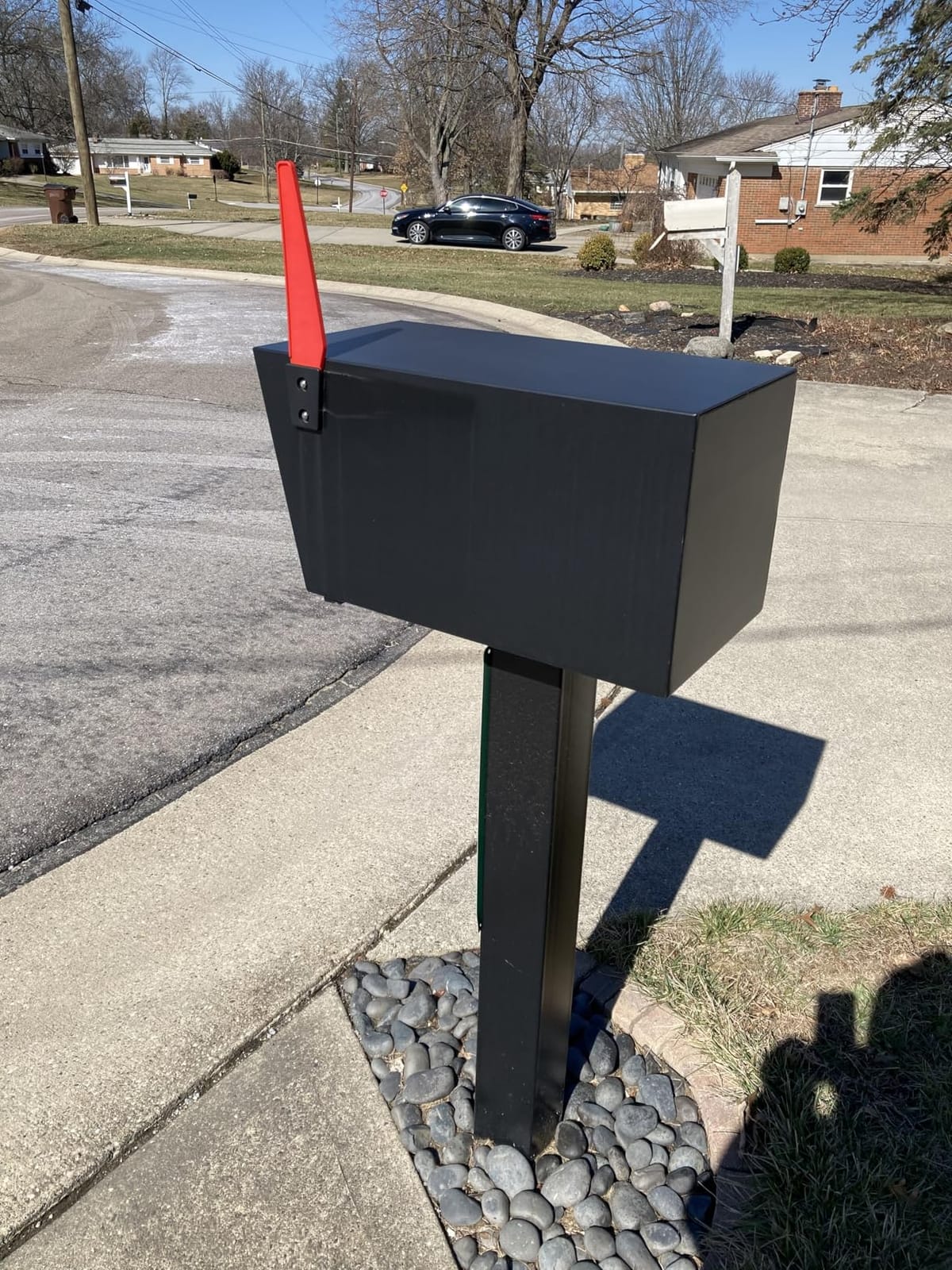 Mail Boss Mail Manager Modern Locking Post Mount Mailbox, USPS Approved | Mail Boss 7506 Mail Manager Curbside Locking Security Mailbox, Black, Large customer photo 2