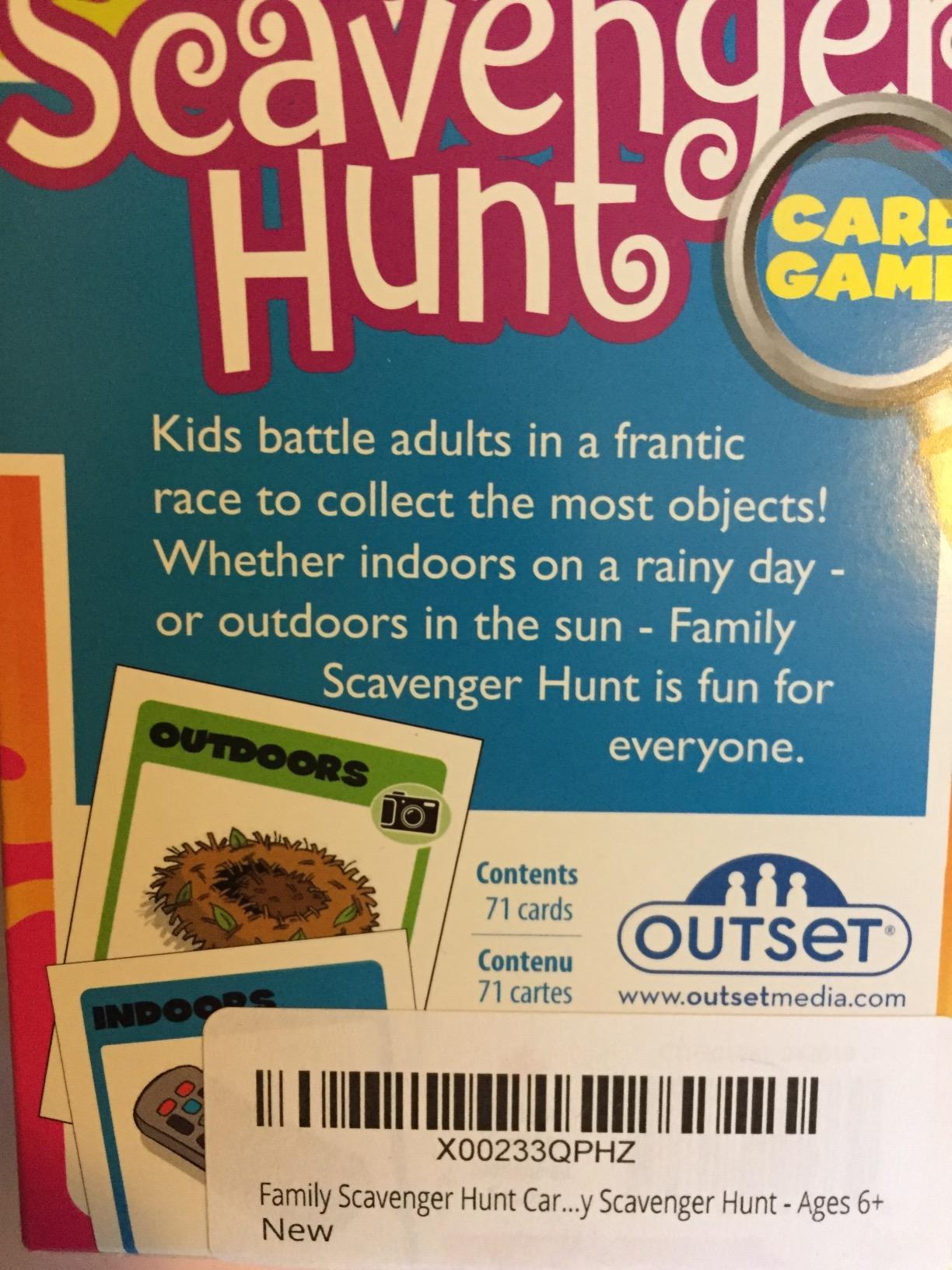 Outset Media Family Scavenger Hunt Card Game Travel Friendly Indoor and Outdoor Family Scavenger Hunt - Ages 6+ customer photo 1