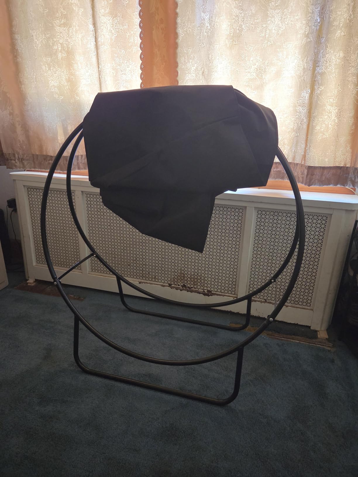 Sunnydaze Outdoor Firewood Rack with Cover, Heavy-Duty Steel, 24” Diameter customer photo 2