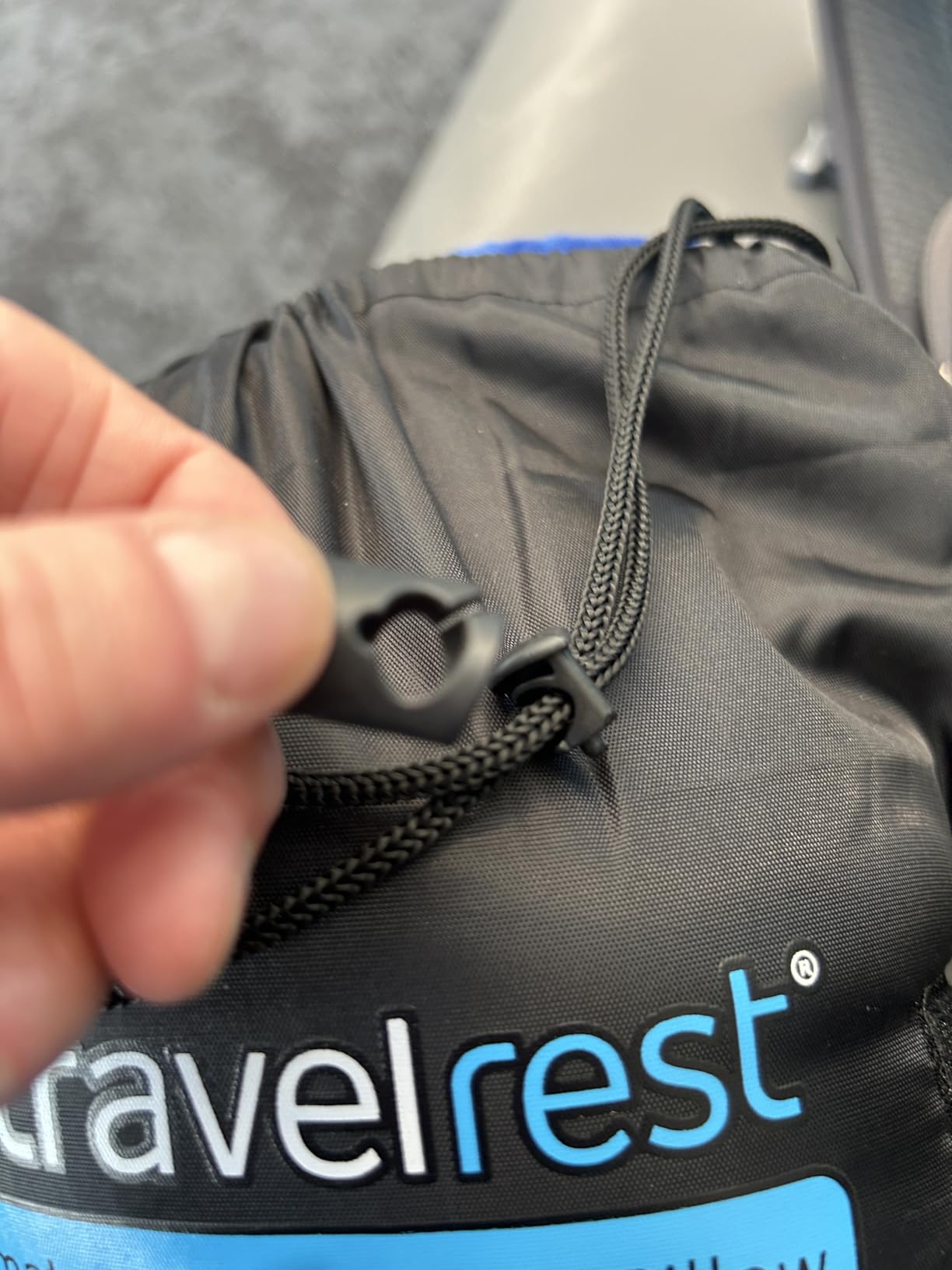 TRAVELREST Nest Neck Pillow Travel Essentials - Memory Foam Support - Blue - Breathable, Compact, Soft and Comfortable Design, Head & Shoulder Support For Long Flight Travel, Lightweight Washable Cover customer photo 1