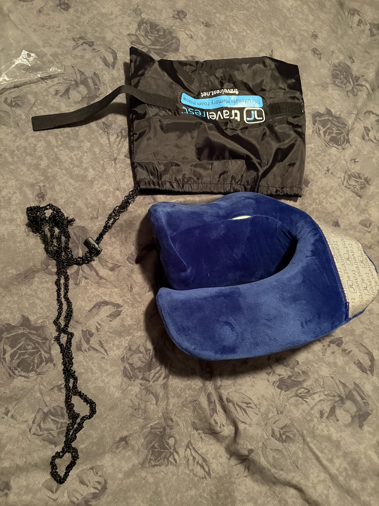 TRAVELREST Nest Neck Pillow Travel Essentials - Memory Foam Support - Blue - Breathable, Compact, Soft and Comfortable Design, Head & Shoulder Support For Long Flight Travel, Lightweight Washable Cover customer photo 2