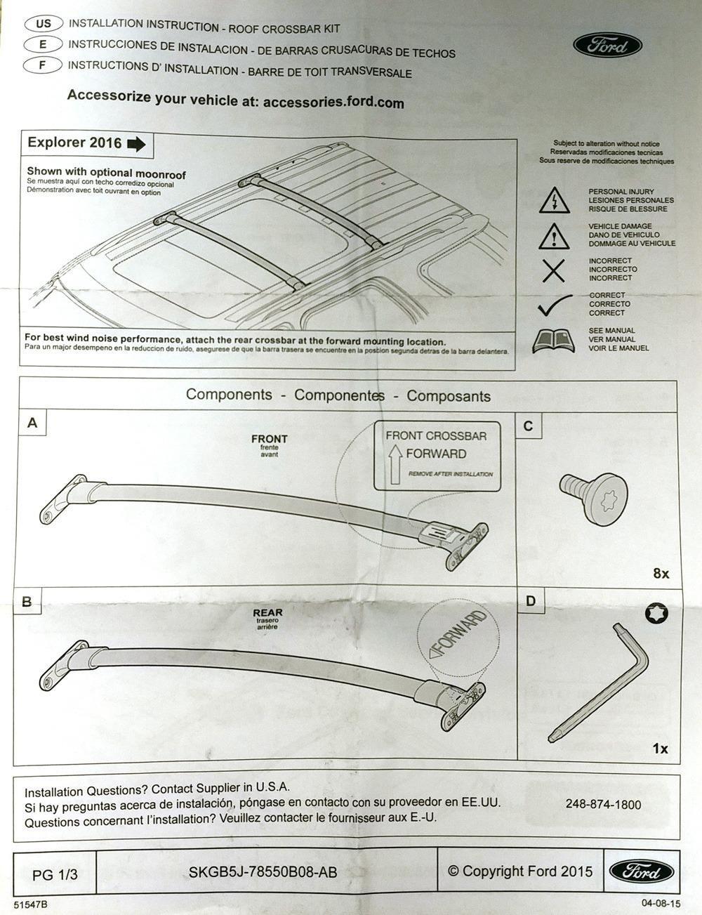 Ford GB5Z-7855100-AB Black Roof Rack Cross Bar, 2 Piece customer photo 2