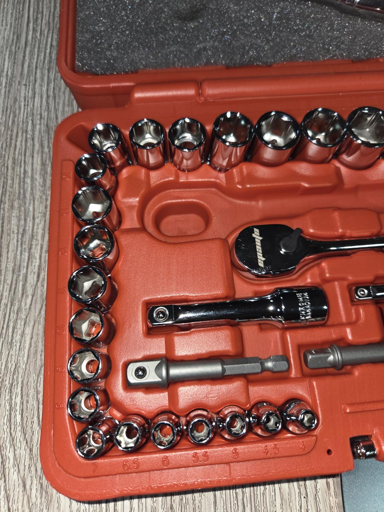 EPAuto 40 Pieces 1/4-Inch & 3/8-Inch Drive Socket Set, 72 Tooth Ratchet customer photo 2
