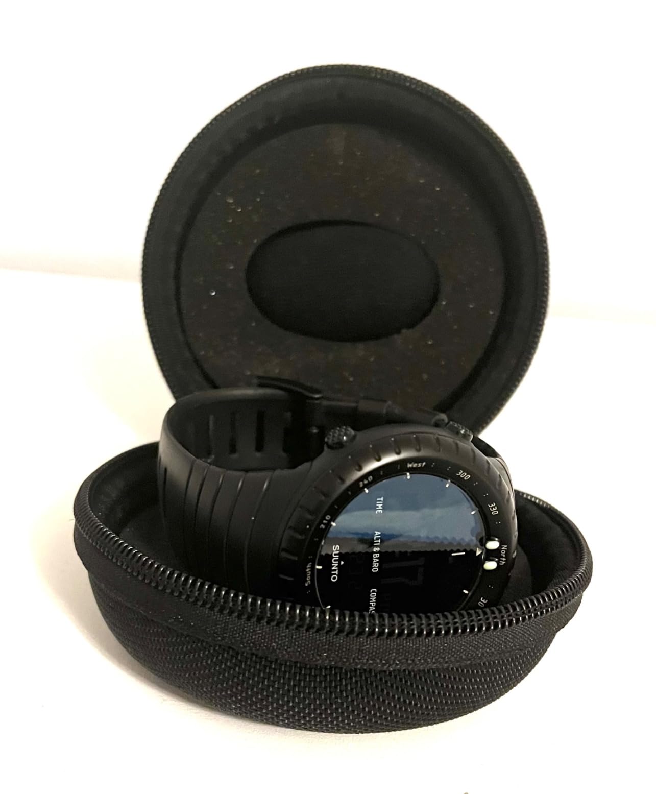 WATCHPOD Travel Watch Case - Single Watch Box w/Zipper for Storage, Cushioned Round Portable Watch Case for Travel, Fits all Wristwatches and Smart Watches up to 50mm (Black) customer photo 1