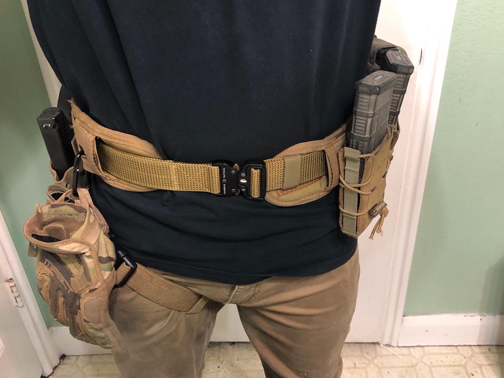 FAIRWIN Tactical Belt, Work Belts for Men Military Webbing Riggers Web Belt Heavy-Duty Quick-Release Buckle customer photo 2