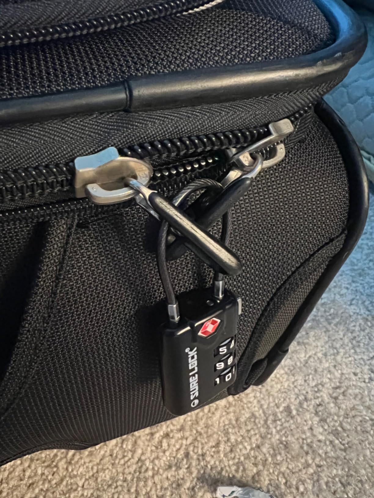 SURE LOCK TSA Approved Luggage Locks with TSA Open Alert Indicator, 3 Digit Combination Travel Lock for Suitcase, Luggage, Backpack,Toolbox & Travel Bag Black 4 Locks customer photo 2