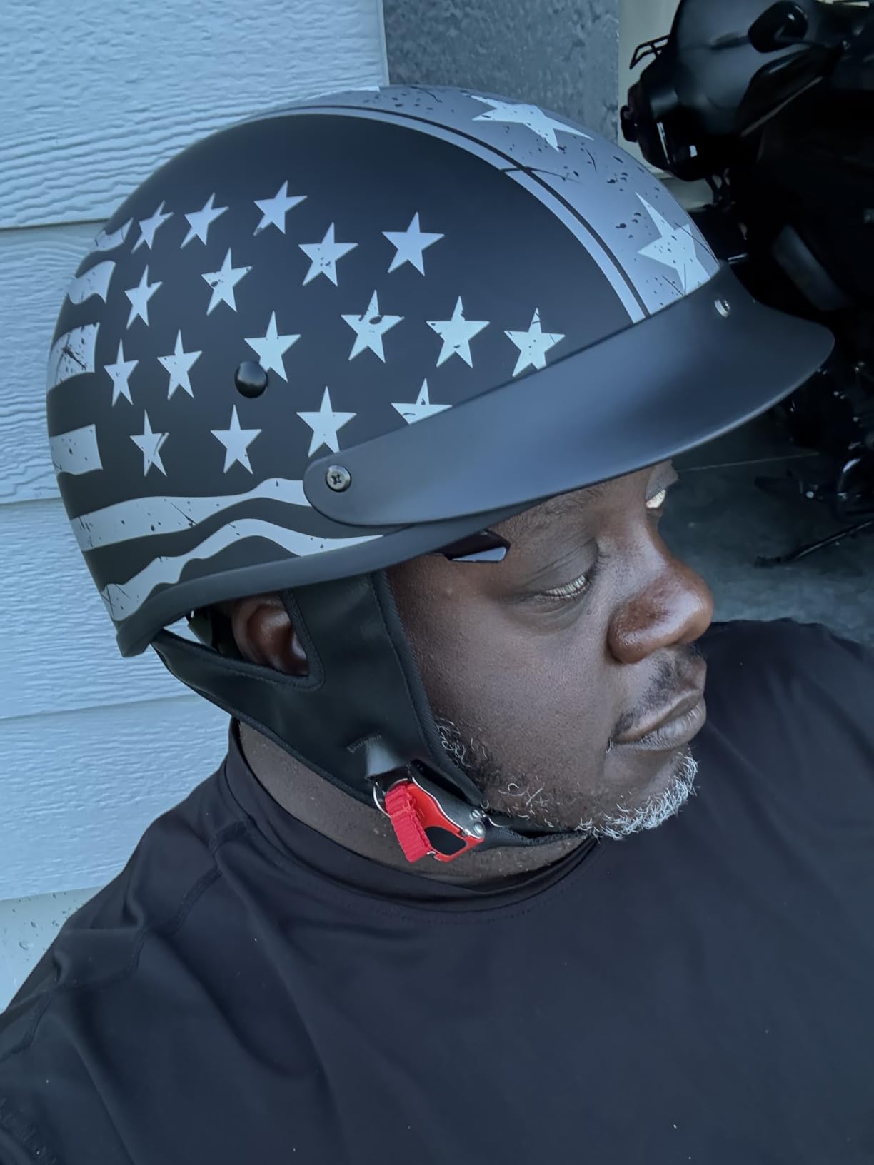 ILM Half Helmet Motorcycle Open Face Sun Visor Quick Release Buckle DOT Approved Cycling Motocross Suits Men Women (XL, Matt Black) customer photo 1