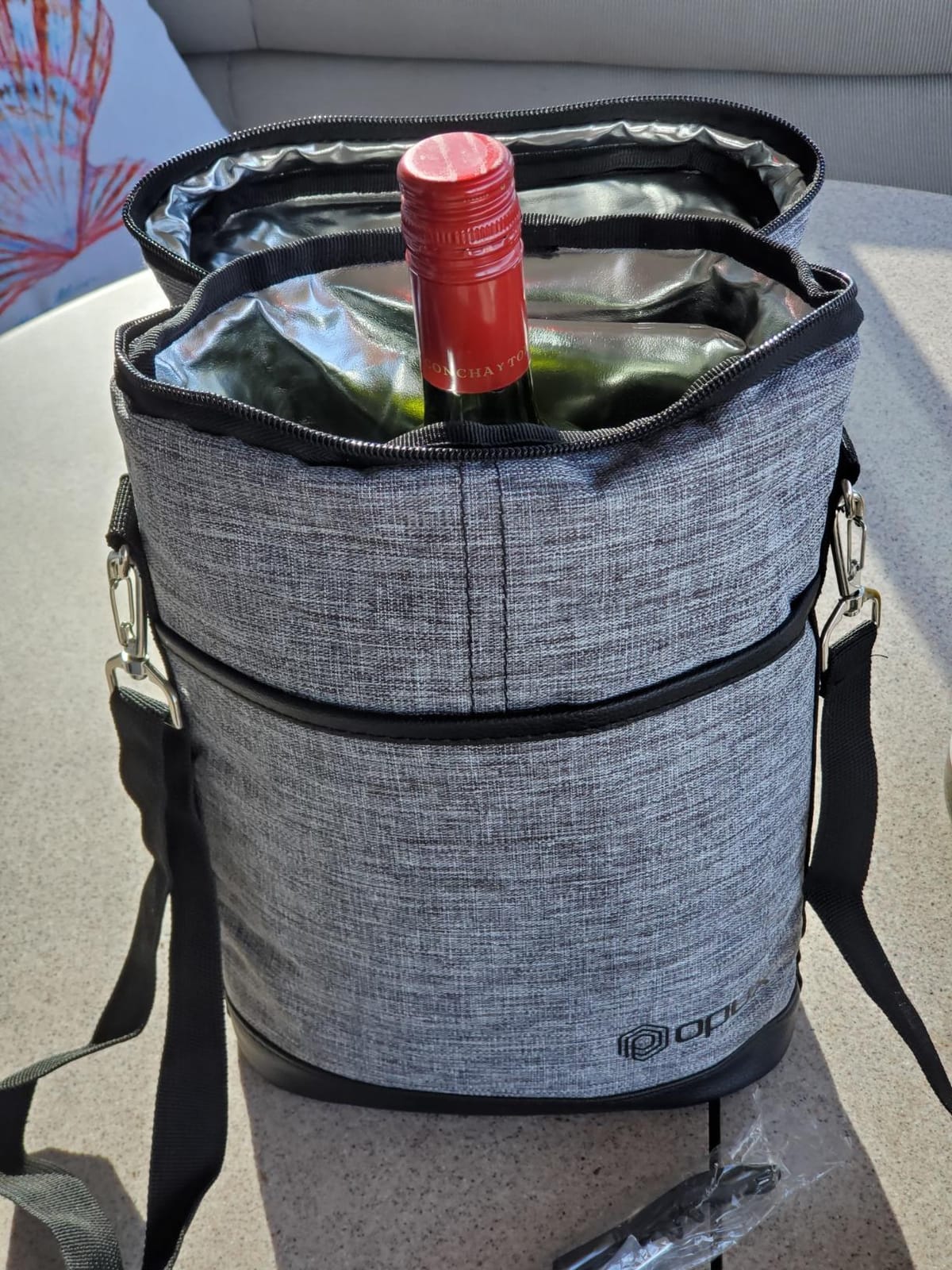 opux 2 Bottle Wine Carrier Tote, Insulated Leakproof Wine Cooler Bag, Wine Travel Bag Tote for Picnic BYOB Beach, Portable Wine Bottle Carrying Case, Gift for Wine Lover Women Men Christmas customer photo 1